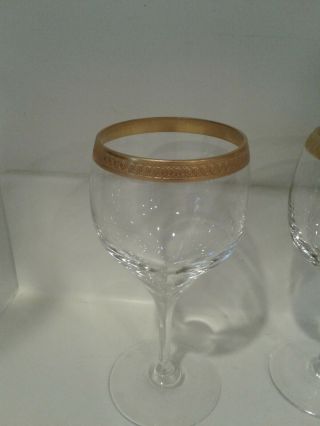 Lenox Royale Set Of (3) Vintage Wine Glasses With Gold Filigree Rim 3