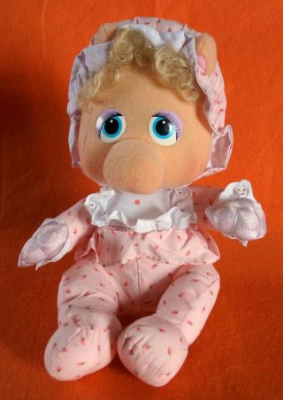 Vintage 80’s 1984 Muppet Babies Miss Piggy Pampers Promo Hasbro Plush Toy 9.  5”