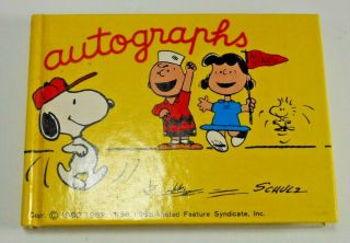 Vintage Peanuts Snoopy Mini Autograph Book Made By Butterfly 1965