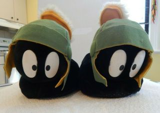 Vintage 1996 Looney Tunes Marvin The Martian Slippers Warner Bros Size 11 - 12