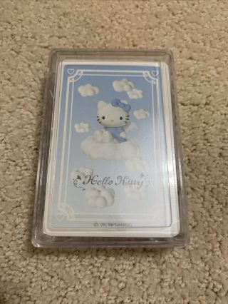 1999 Sanrio Hello Kitty Blue Angel Wings Deck Of Playing Cards Rare Vintage
