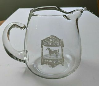 The White Horse Cellar Scotch Whiskey Pitcher 6.  50 " High 2.  25 Qt Or 2 Liters