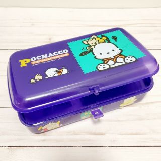 Vintage Sanrio 1995 Pochacco Pencil Case Box Street Dog Extraordinaire Purple