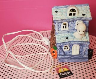 1987 Vintage Casper The Friendly Ghost Ceramic Lighted Haunted House Lamp Figure
