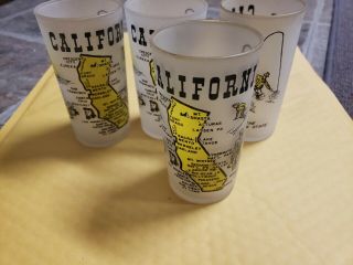 1 Vintage Frosted State Souvenir Glass California Bar Ware
