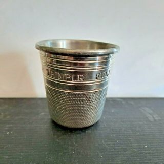 Vintage Sheffield England Just A Thimble Full Pewter Shot Cup
