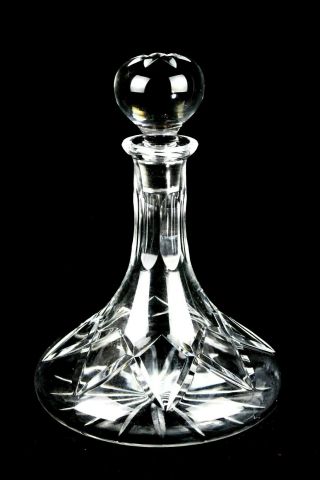 Ships Decanter Brilliant Cut 24 Lead Crystal Decanter With Stopper Hand Crafted