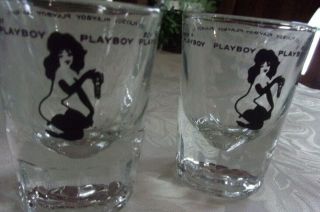 Two (2) Vintage Playboy Club Shot Glasses Leroy Neiman 1960 