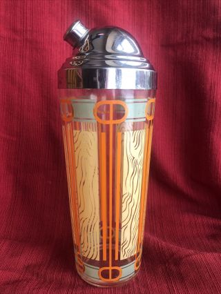 Vintage Retro Mid Century Modern Glass Cocktail Shaker Drink Mixer Barware