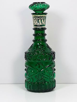Vtg Green Bonded Beam Bourbon Whiskey Decanter Empty James Beam Distilling Co