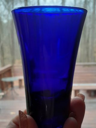 Vintage Mid Century Modern Cobalt Blue Double Shot Glasses Set of 7 2