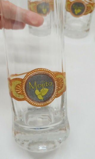 Tommy Bahama Mojito Glasses with Cigar Band by Justin Chase set of 4 3