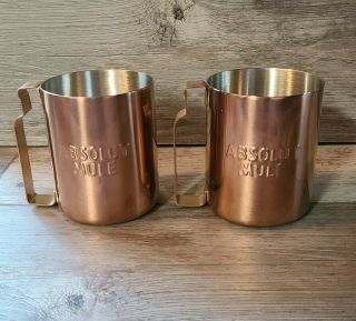 Absolut Vodka Moscow Mule Set Of Two Copper Clad Mugs 12 Oz Cups