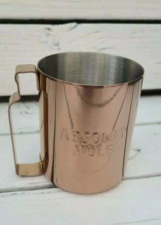 ABSOLUT VODKA Moscow Mule Set of Two Copper Clad Mugs 12 oz Cups 2
