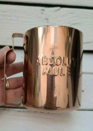 ABSOLUT VODKA Moscow Mule Set of Two Copper Clad Mugs 12 oz Cups 3