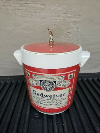 Vintage Thermo Serv - Budweiser Beer Ice Bucket West Bend Anheuser - Busch Eagle