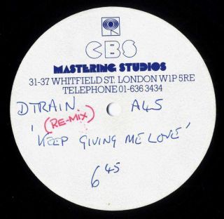 D Train - Keep Giving Me Love (remix) 12 " Acetate Cbs Uk 1983 Promo Vinyl Disco