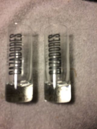 (2) Cazadores Tequila Shot Glasses - - Tall Slender - - - - - Vgc