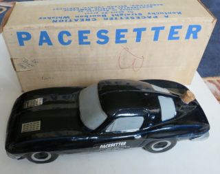 1963 Corvette Liquor Decanter 11 " Dark Blue Coupe Pacesetter Ksk W/ Box