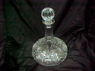 Vintage Towle Lead Crystal Ships Decanter W Crystal Ball Stopper 9.  5 " T Exc Co
