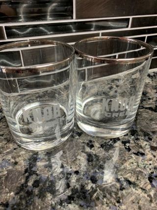 Knob Creek Silver Rimmed Bourbon Whisky Whiskey Rocks Glasses - Set Of 2 Frshp