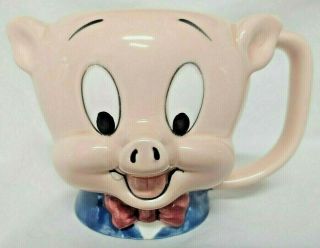 1989 Porky Pig Ceramic Coffee Mug Cup Warner Bros.  Looney Tunes Good Company Euc