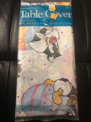 Looney Tunes Baby Tablecloth Bugs Bunny Taz Daffy Duck Eggs Easter