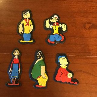 Set Of 5 Vintage Popeye Puff Magnets 1974 King Features Syndicate