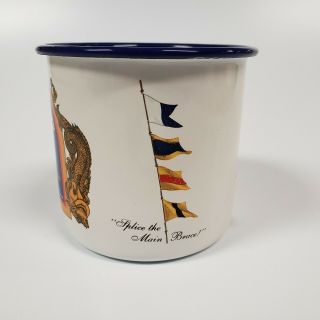 British Navy Pusser ' s Rum Enamel Tin Cup Mug Virgin Islands Royal Navy Toasts 2