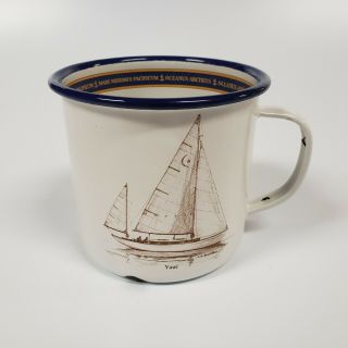 British Navy Pusser ' s Rum Enamel Tin Cup Mug Virgin Islands Royal Navy Toasts 3