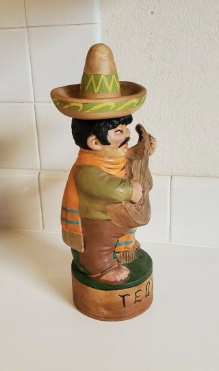 Alberta ' s Ceramic Mexican Decanter Hand Painted Empty Vintage Drink Figure 2