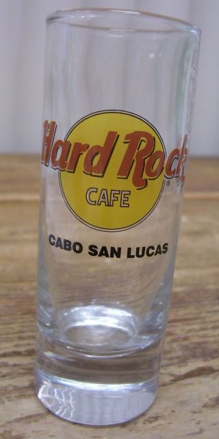 Hard Rock Cafe Cabo San Lucas Mexico Clear Shot Glass Barware Bar Restaurant