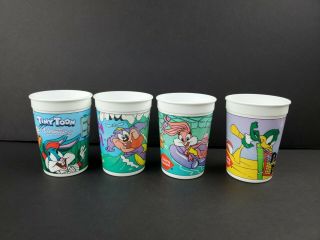 Vintage Tiny Toon Adventures Set Of 4 Dairy Queen Warner Bros.  Character Cups Wb