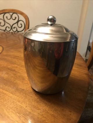 Copco Ice Bucket Vintage Mid Century Stainless Steel Metal W Lid Estate Purchase