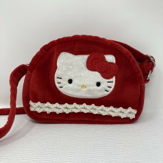 Hello Kitty Vintage Red Suede Bag Zipper 1976 2000 Rare