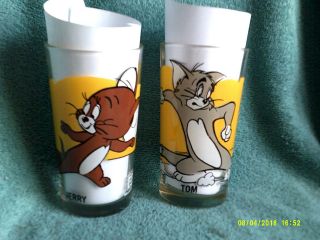 Tom And Jerry 5 " Vintage 1975 Pepsi Collector Glasses