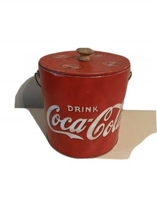 Vintage Coca Cola Aluminum Ice Bucket 71/2” Tall