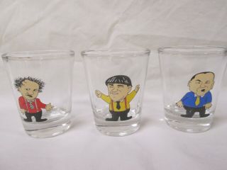 3 Piece Shot Glass Set Of The Three Stooges
