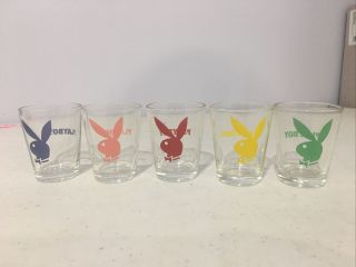 Set Of 5 Playboy Bunny Shot Glasses