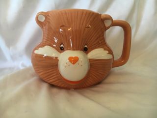 Vtg Pink Shaped Care Bear Cheer Bear Friend Bear Heart Nose Coffee Cup Tea Mug