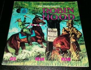 Walt Disney Presents The Story Of Robin Hood Disneyland ‎record & Book Llp - 342