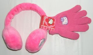 Hello Kitty Earmuffs Gloves Pink NWT 2