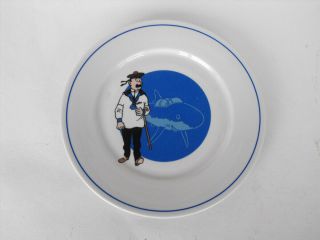 Rare Tintin And Snowy Porcelain Plate Dish Dupond France 1996