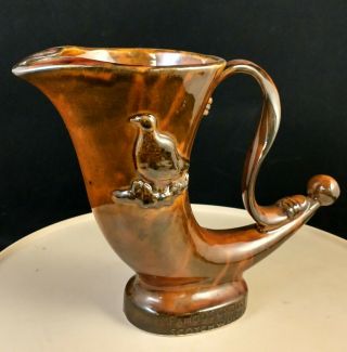 Vintage Ceramic Famous Grouse Scotch Whisky Ceramic Horn Pitcher