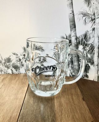 Clear Glass Beer Stein Mug Cheers Bar Boston Thumbpress Design