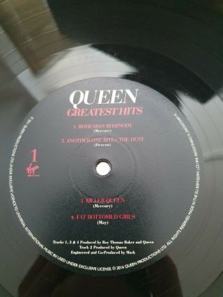 Queen – Greatest Hits Double Vinyl LP Record Album (2016) NM/EX 3