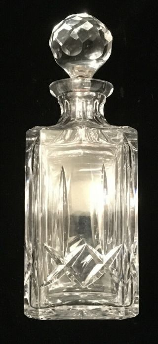 Atlantis Cut Crystal Wine Liquor Decanter Stopper Clear Glass Home Bar Vintage