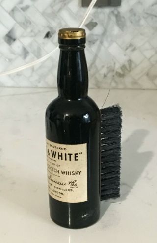 Vintage Adv Black & White Scotch Mini Bottle Bar Keeper 