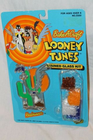 Road Runner Bake A Craft Stained Glass Kit Looney Tunes By Road Champs 1991 Rare