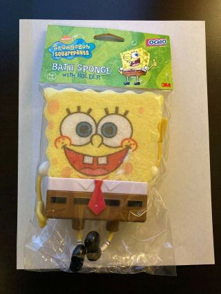 Nickelodeon Spongebob Squarepants Bath Sponge With Holder 2002 -